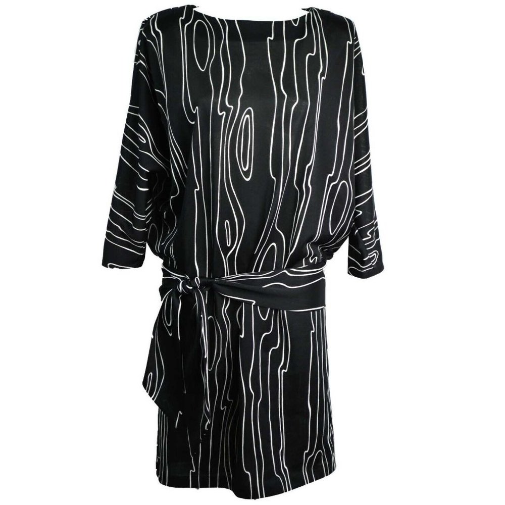 Vintage Dress By, T juniors 70's Black Bat Wing Mod Size 10